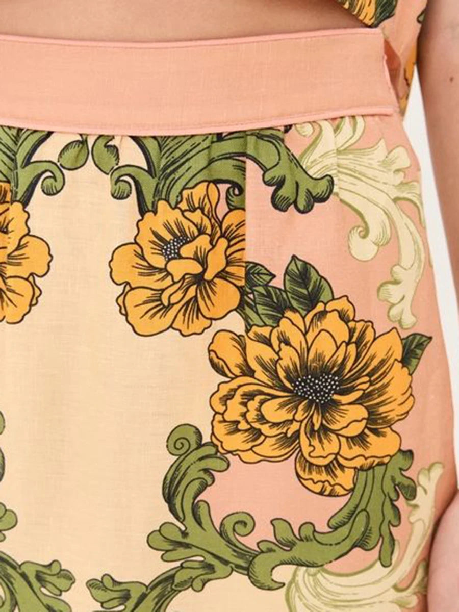 Two Piece Set O Neck Short Sleeve Top Highwaist Skirts Elegant Sets