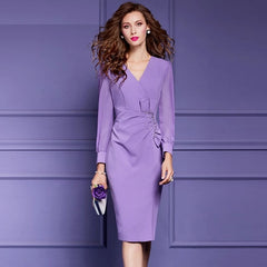 Elegant Beading V-Neck Cocktail Party Designer Pencil Vestidos