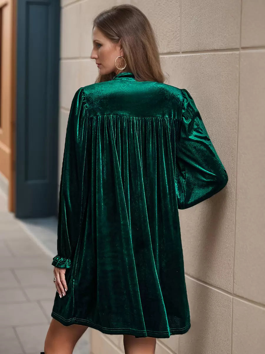 V Neck Long Sleeves Chic Layered Knee Length Elegant Mini Dresses
