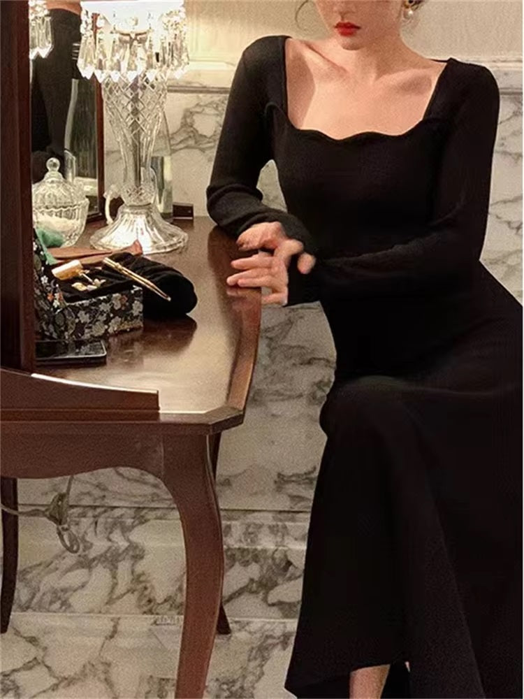Vintage Beach Bodycon Prom Knitted Slim Evening Vestidos