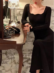 Vintage Beach Bodycon Prom Knitted Slim Evening Vestidos