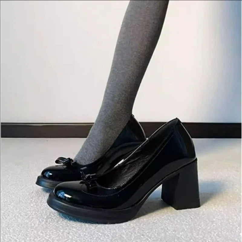 Vintage Bow Shallow Single Shoes