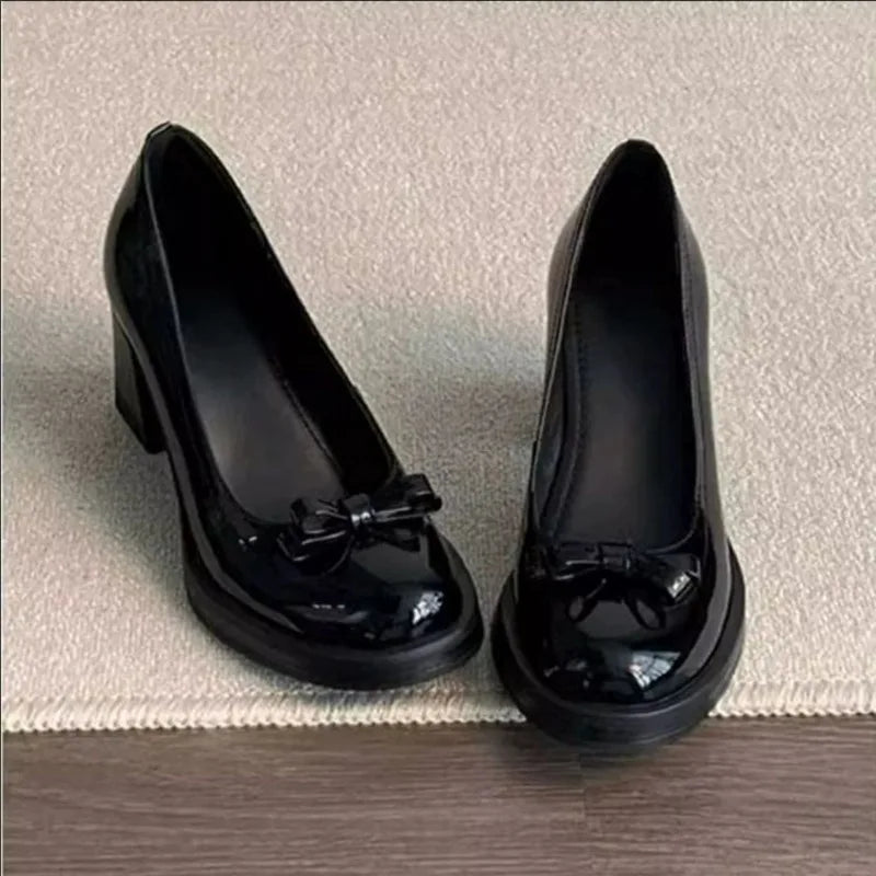 Vintage Bow Shallow Single Shoes