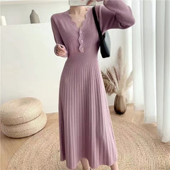 Vintage Braid Beach Bodycon Knitted Slim Comfortable Dress