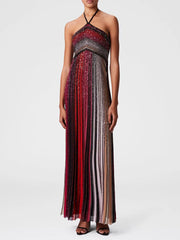 Vintage Halter Sleeveless High Waist Temperament Maxi Dress