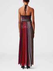 Vintage Halter Sleeveless High Waist Temperament Maxi Dress
