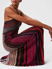 Vintage Halter Sleeveless High Waist Temperament Maxi Dress