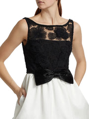 Vintage O Neck Sleeveless High Waist Temperament Mini Dress