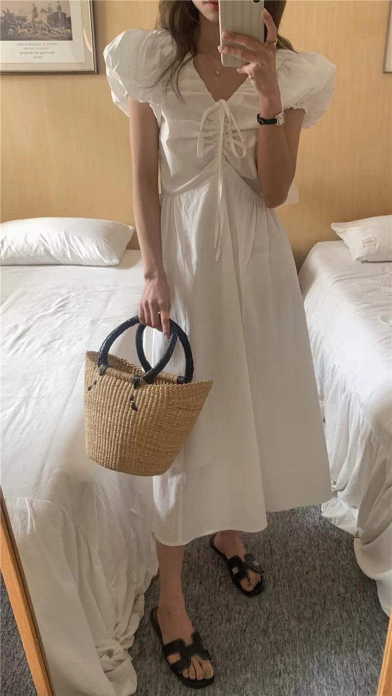 Vintage Party Short Sleeve Robe Skinny Vintage Dress