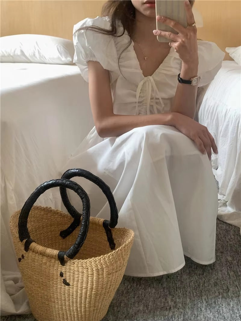 Vintage Party Short Sleeve Robe Skinny Vintage Dress