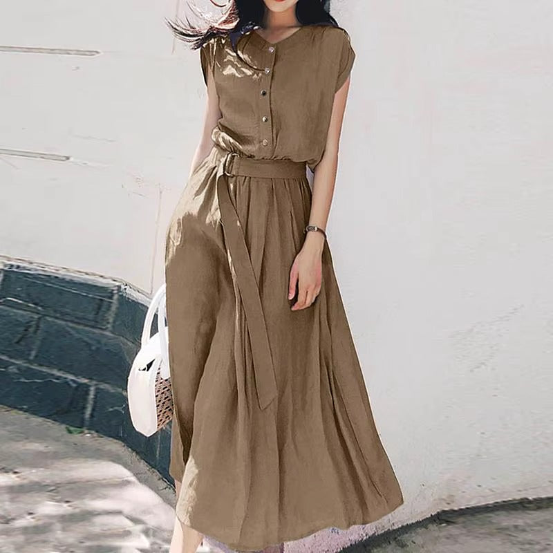 Vintage Pullover Non Stretch Regular Fit Mid-calf Dress