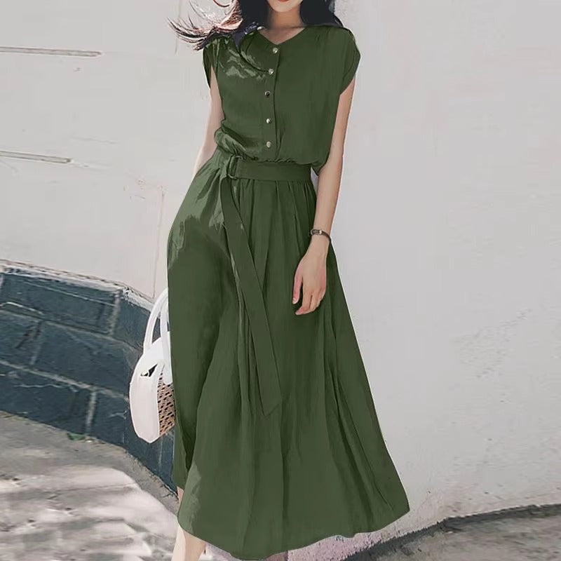 Vintage Pullover Non Stretch Regular Fit Mid-calf Dress