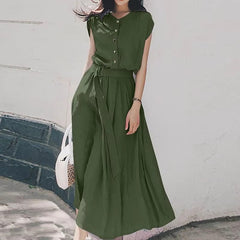 Vintage Pullover Non Stretch Regular Fit Mid-calf Dress