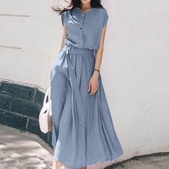 Vintage Pullover Non Stretch Regular Fit Mid-calf Dress
