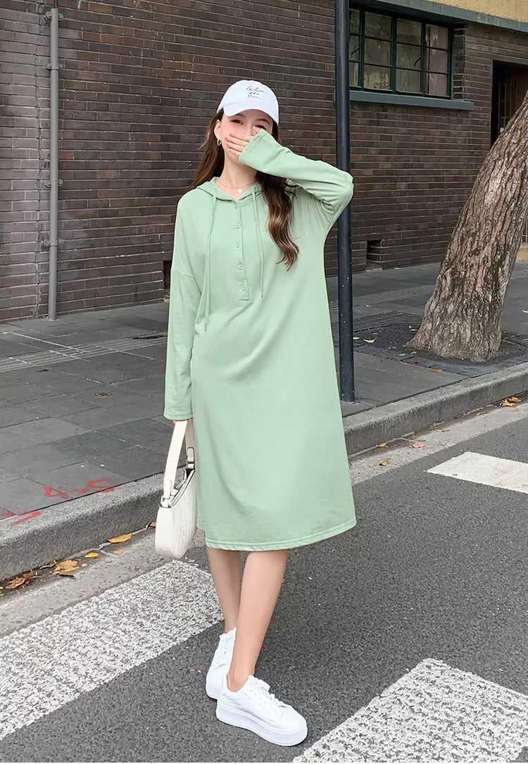 Vintage Vestidos Casual Long Sleeve Knee Length Dress