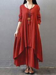 Casual Loose Solid Oversized Boho Long Maxi Dress