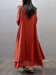 Casual Loose Solid Oversized Boho Long Maxi Dress