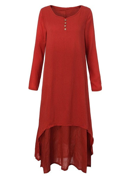 Casual Loose Solid Oversized Boho Long Maxi Dress