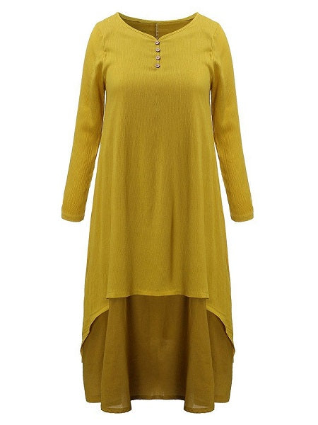 Casual Loose Solid Oversized Boho Long Maxi Dress