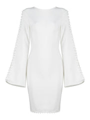 Party Dresses Long Sleeve Round Neck Split Women Bodycon Dress