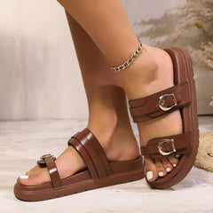 Flip Flops Platform Metal Beach Slippers Female Rivet Casual Outside Thick Sole Casual Sandals