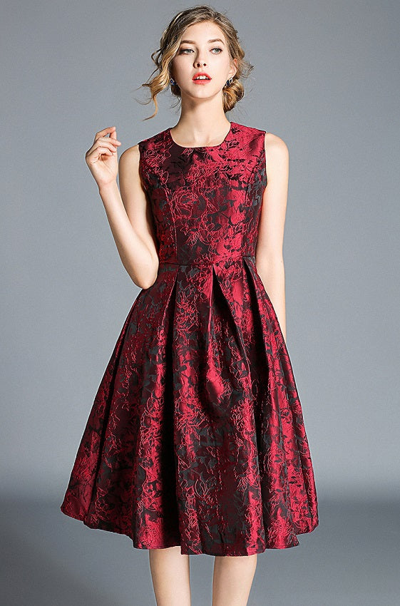Knee-Length O-Neck Vintage Elegant Ball Gown evening party dress
