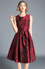 Knee-Length O-Neck Vintage Elegant Ball Gown evening party dress
