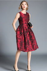 Knee-Length O-Neck Vintage Elegant Ball Gown evening party dress