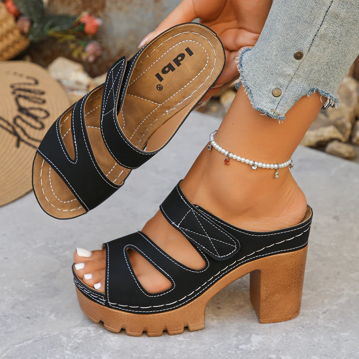 Sandals Classic Peep Toe Sandals Round Toe Shoes