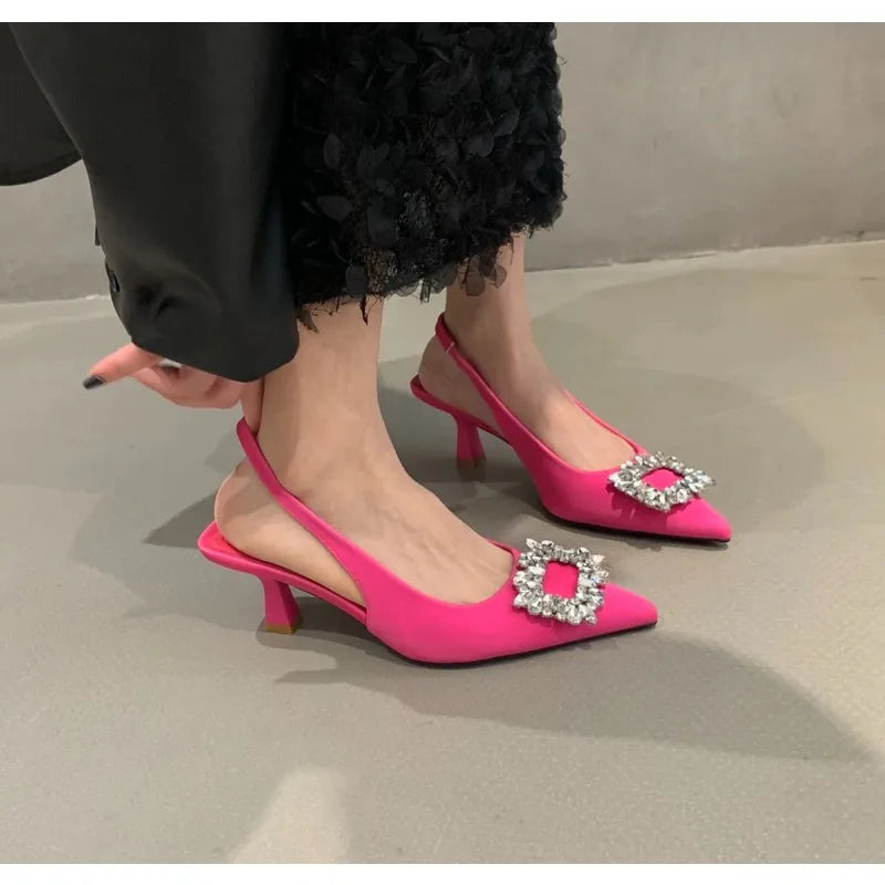 Sandals Pointed Toe Slingback Mules Shoes