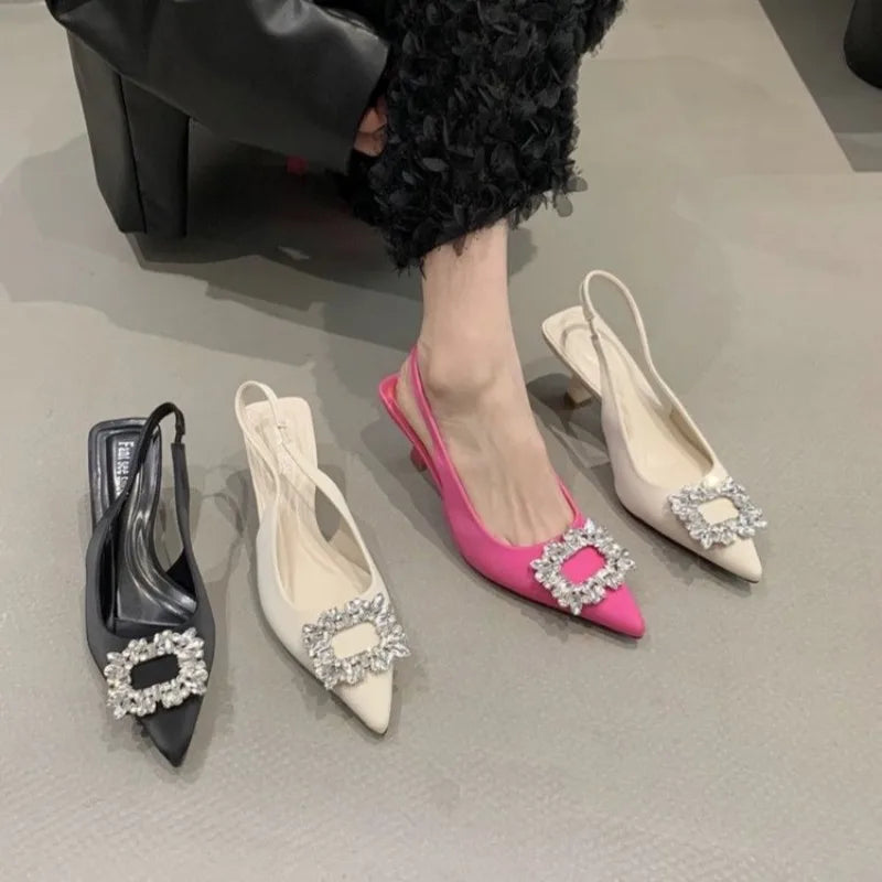 Sandals Pointed Toe Slingback Mules Shoes