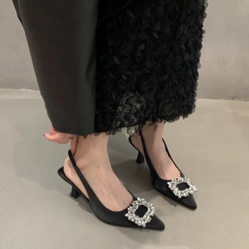 Sandals Pointed Toe Slingback Mules Shoes