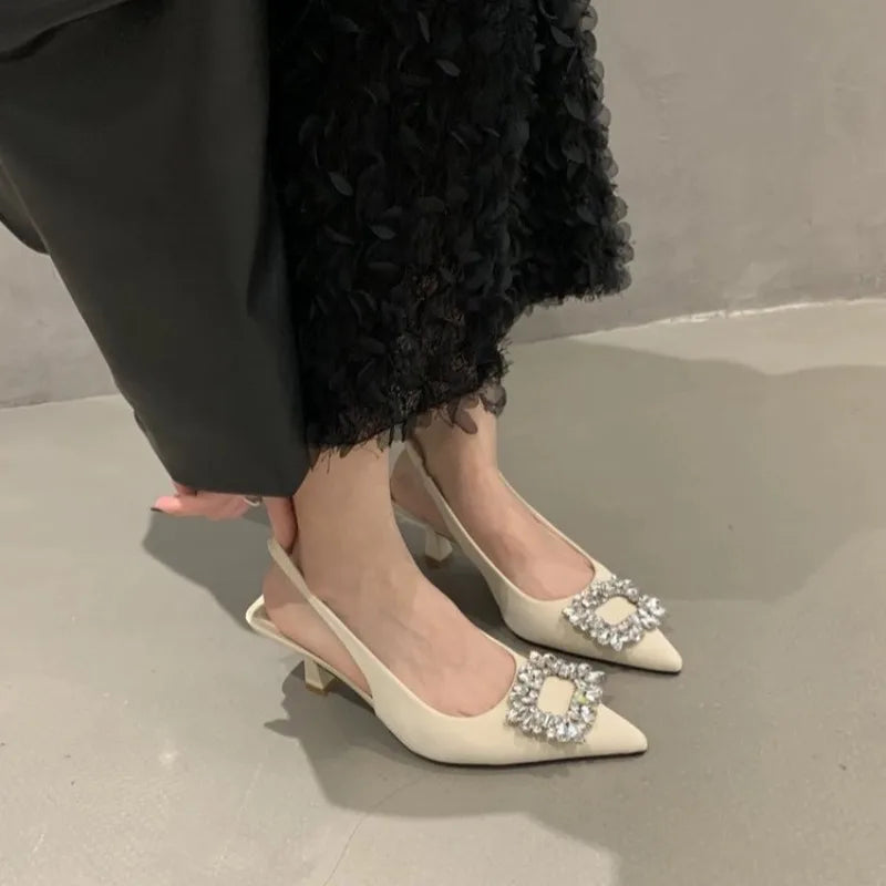 Sandals Pointed Toe Slingback Mules Shoes