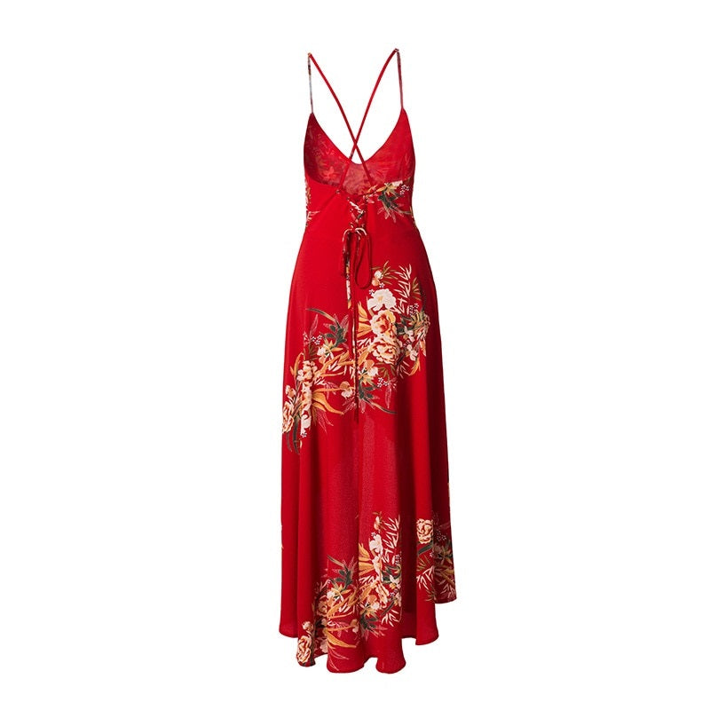 Women Asymmetrical Backless Maxi Dress