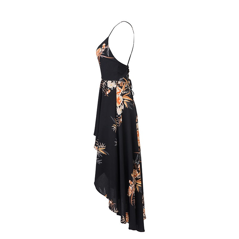 Women Asymmetrical Backless Maxi Dress