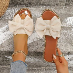Slippers Sandals Slides Bow Keep Warm Shoes