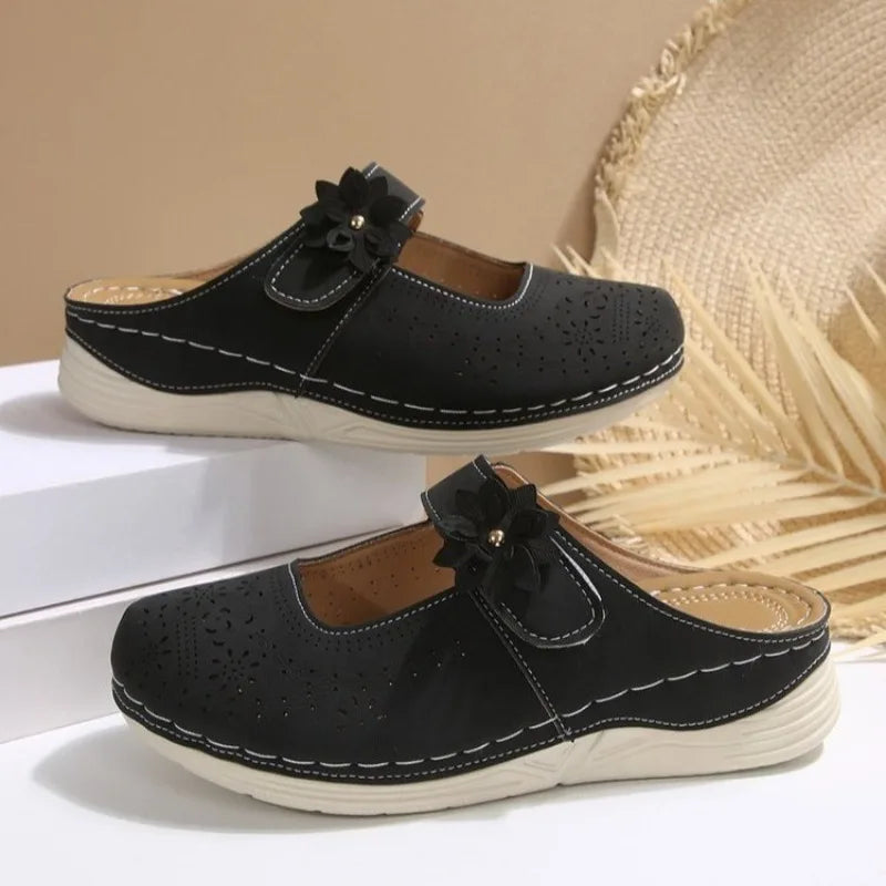 Sandals Thick Sole Hollow Mules Casual Daily Wear Size 36 42 Flower Slip on Shoes