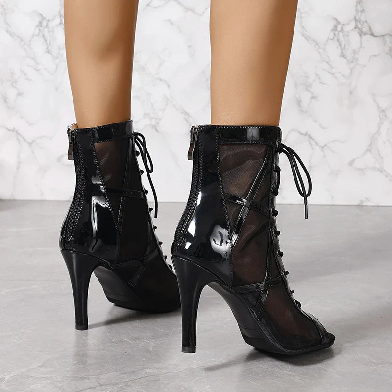 Sandals Classic Lace-up Front Fish Mouth Single Shoes