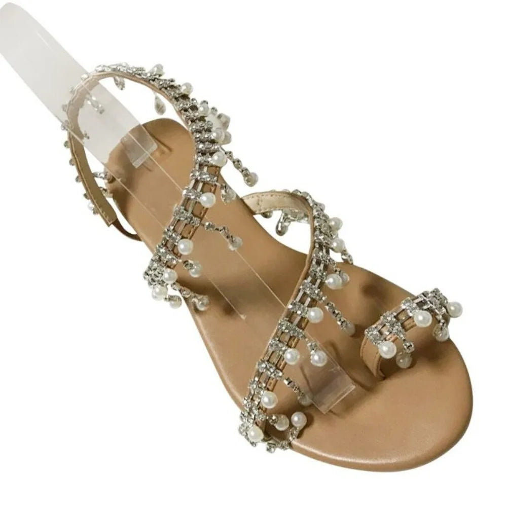 Sandals Pearl Tassels Female Beach Shoes