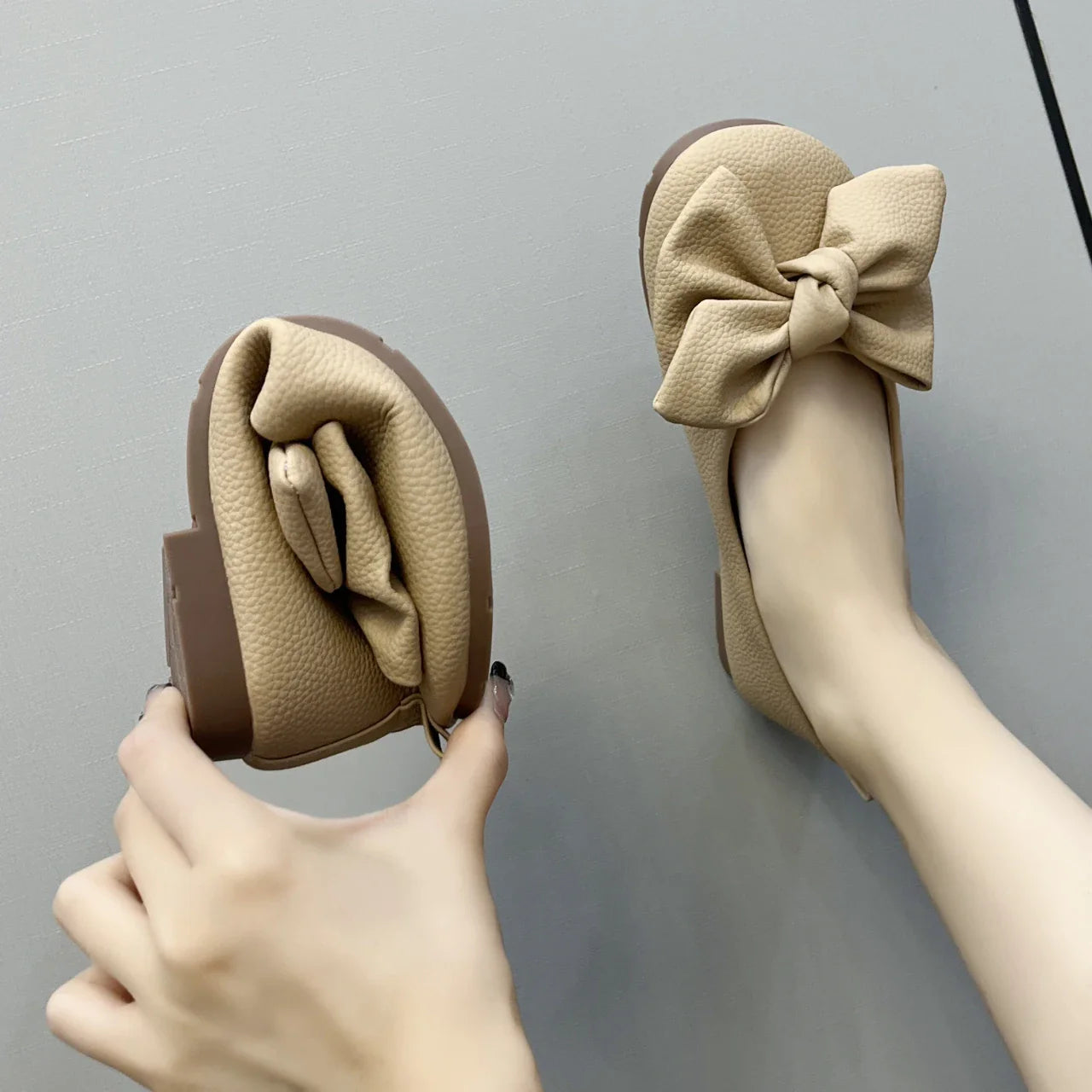 Thin Sole Foldable Ballet Flats Travel Hotel Shoes
