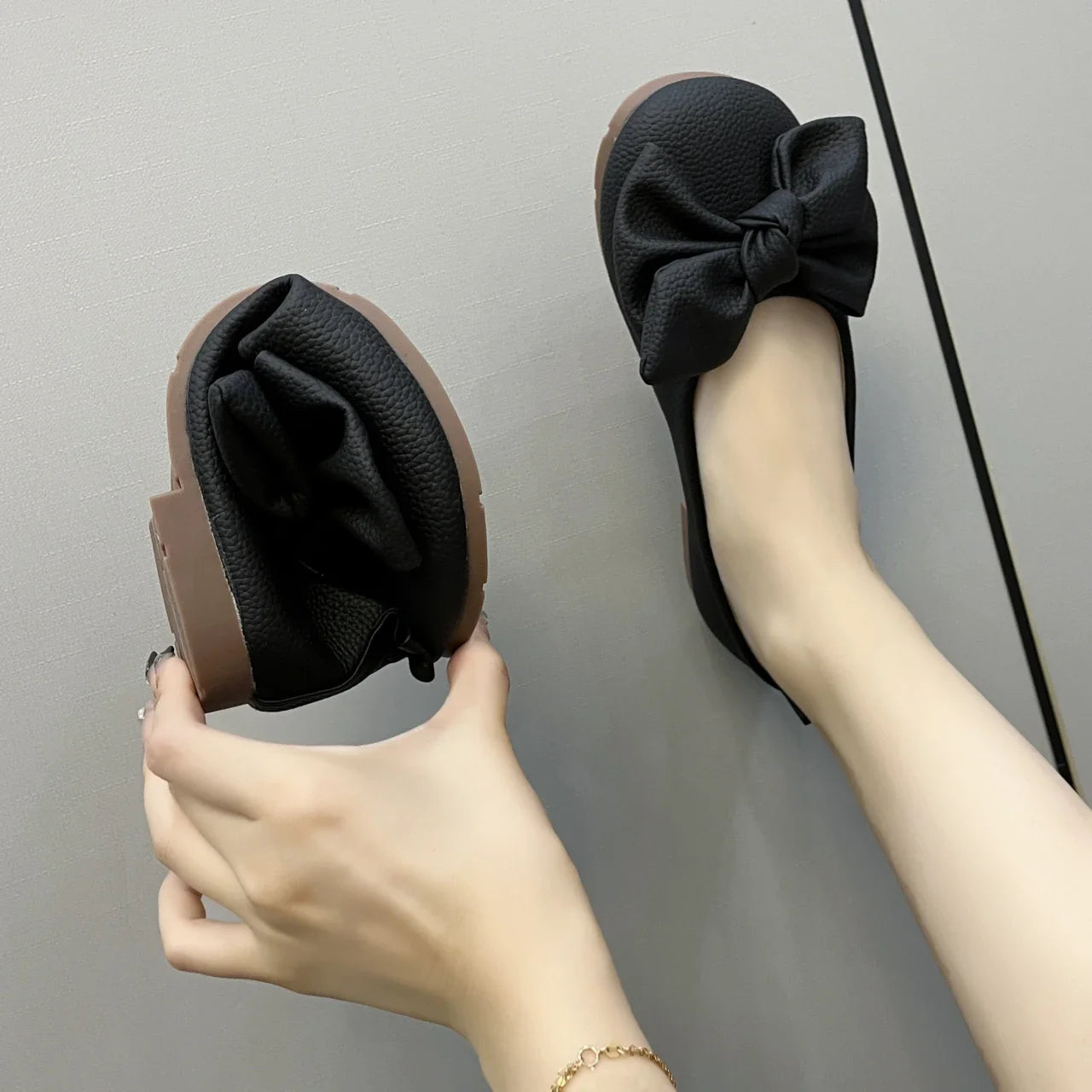 Thin Sole Foldable Ballet Flats Travel Hotel Shoes