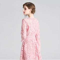 Elegant Lace Vintage Designer Vestidos Office Party Short Robe