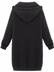 Zipper Long Sleeve Hooded Coat
