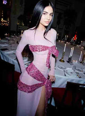 Slim Fit Long Dress Long Sleeved Patchwork Vestidos