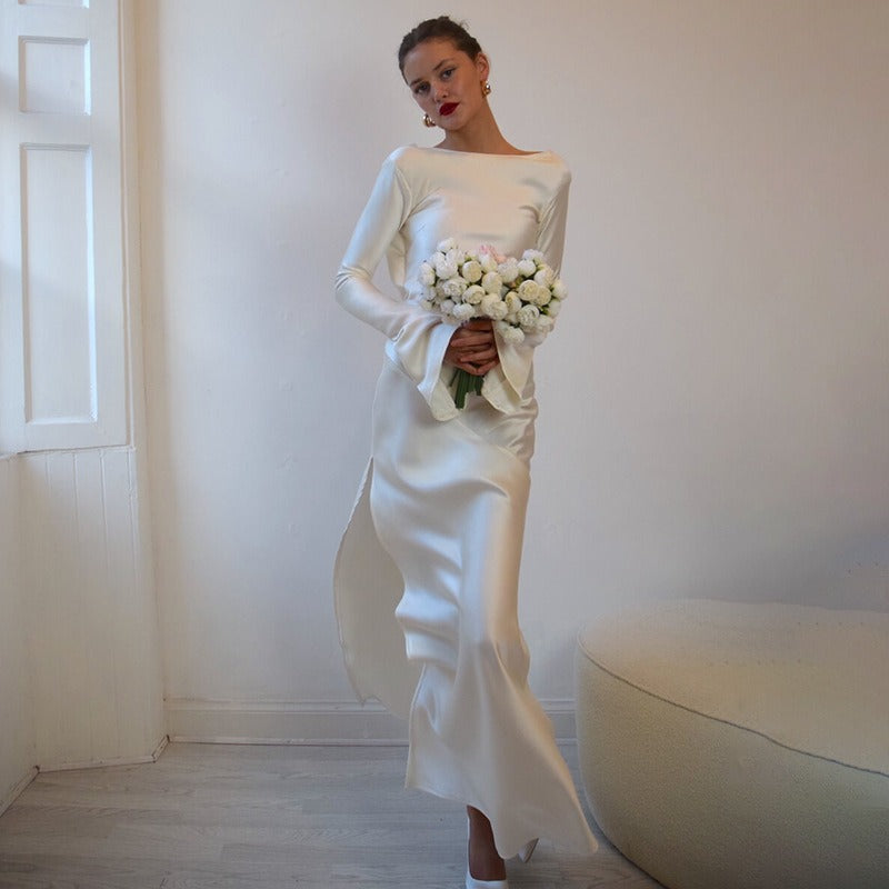 Elegant Turtleneck Retro Party Split-Side Maxi Dresses