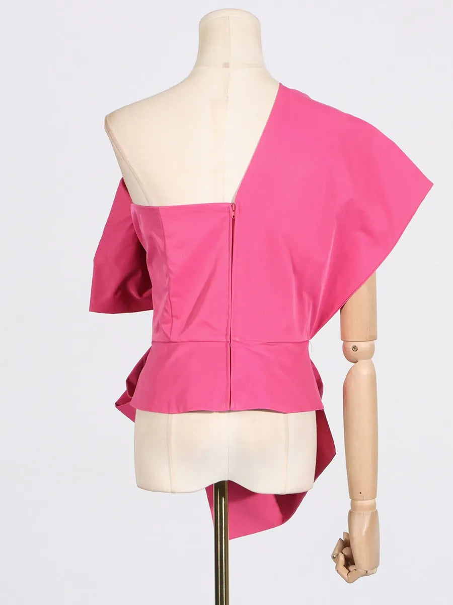 Elegant O-Neck Draped Satin Solid Puff Short Sleeves Pleated Pullover Mini Dress
