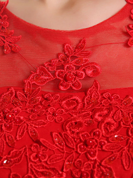 Prom Dresses Lace Applique Evening Dresses Chiffon Sleeveless Sash Floor Length Formal Gowns