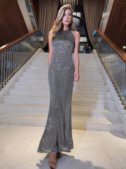 Elegant High Waist O-Neck Sleeveless Ankle Length Maxi Dresses