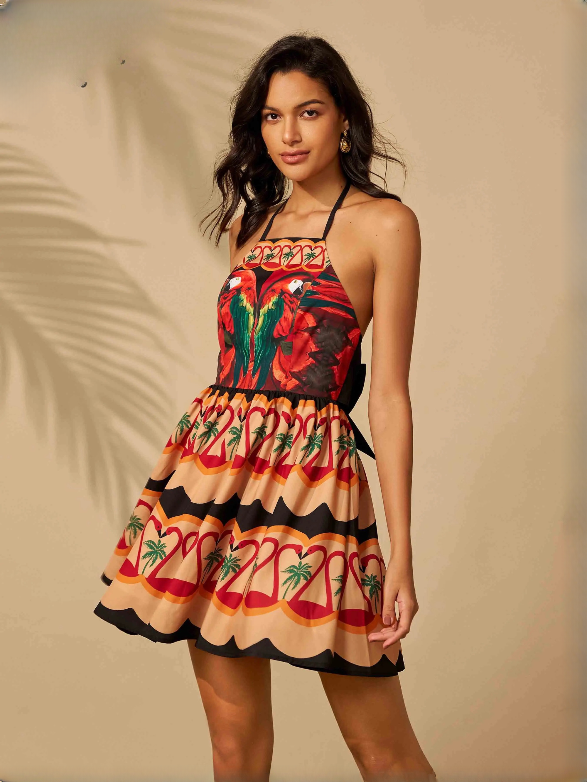 Elegant Slash Neck Spaghetti Strap Halter Chic Backless Sleeveless Evening Mini Dresses