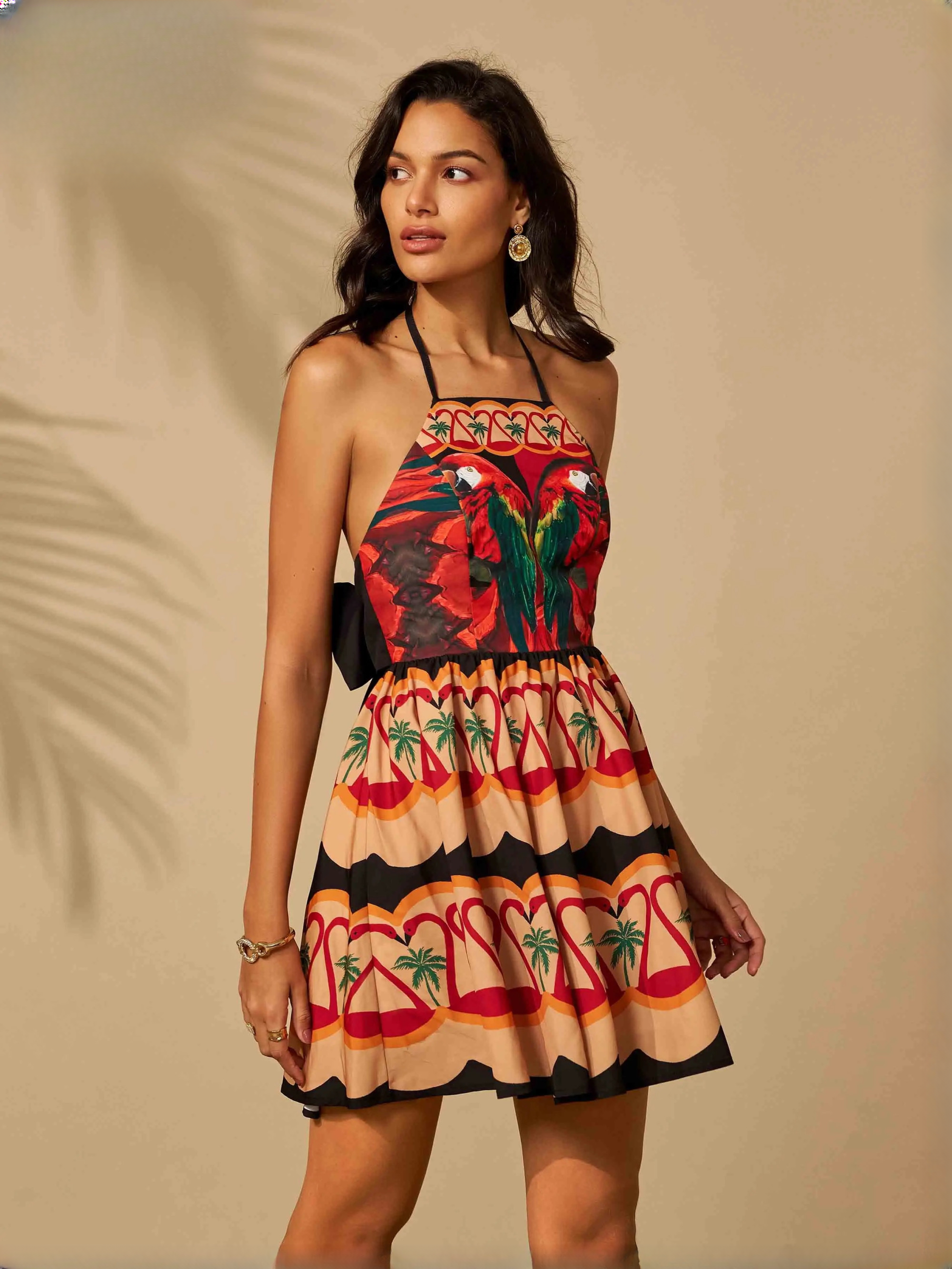 Elegant Slash Neck Spaghetti Strap Halter Chic Backless Sleeveless Evening Mini Dresses